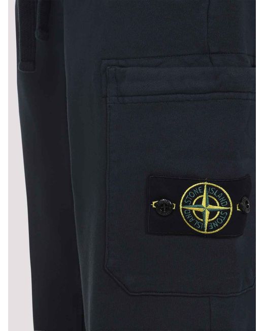 Stone Island Blue Cotton Pants for men