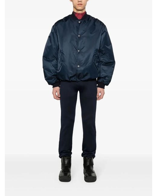 Balenciaga Blue Terry Low-Waist Cotton Pants for men