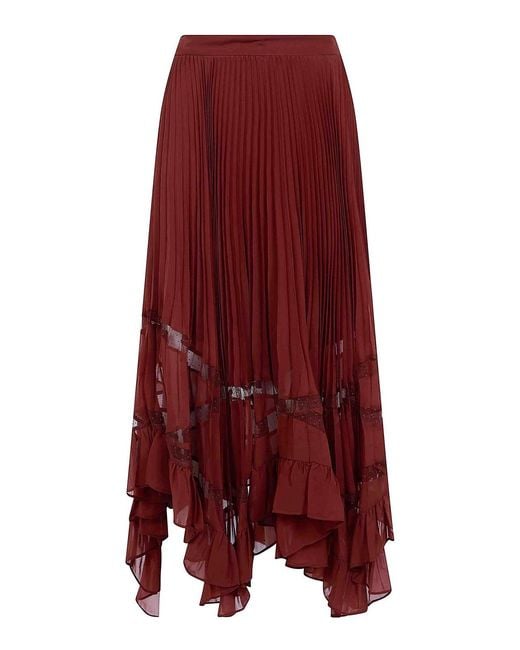 Twinset Red Draped Skirt