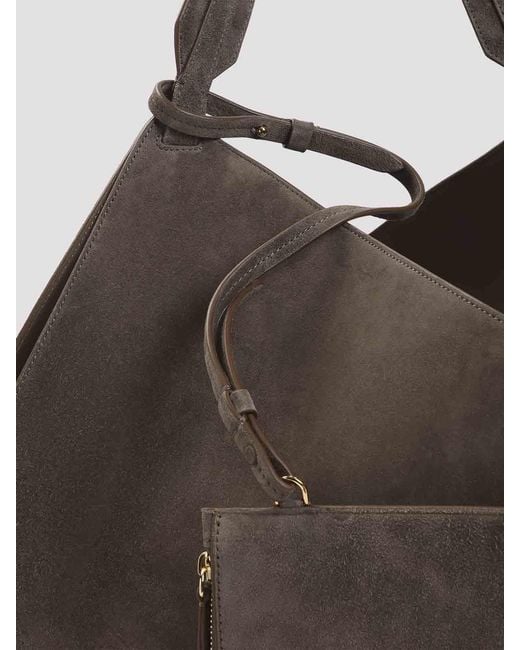 Khaite Brown Lotus Medium Tote Bag