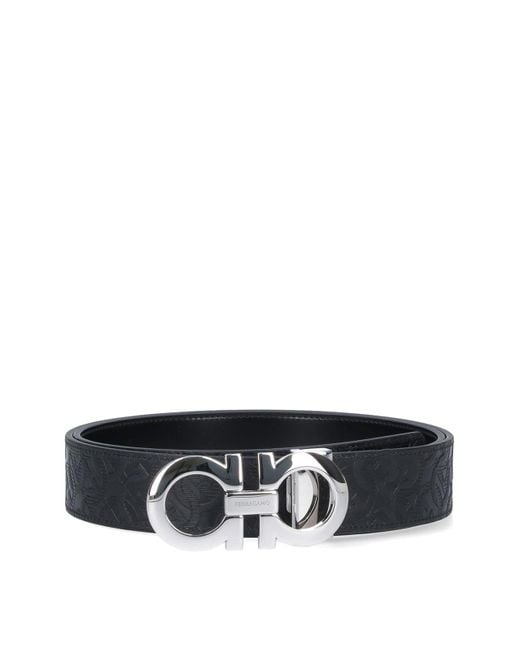 Ferragamo Black Reversible Belt for men