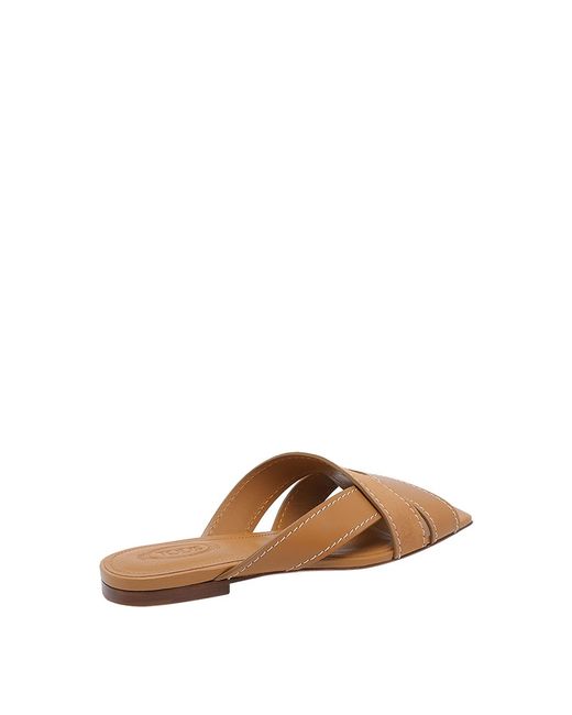 Tod's Brown Leather Sandals