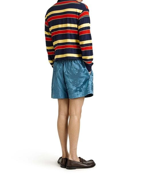 J.W. Anderson Blue J.W.Anderson Striped Knitted Rugby Polo for men