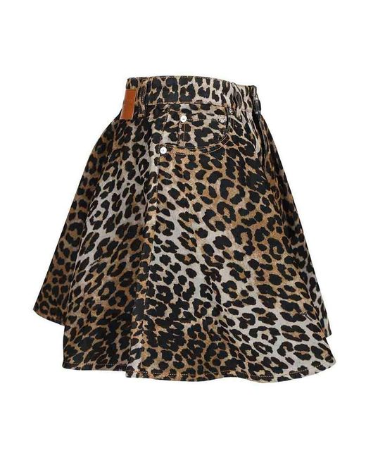 Ganni Multicolor Leopard Print Miniskirt