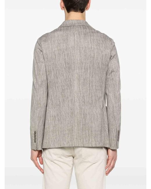 Circolo 1901 Gray Cotton Scrub Jacket With Notch Lapels for men