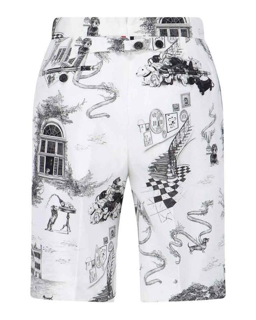 Thom Browne Gray Hector Toile Shorts