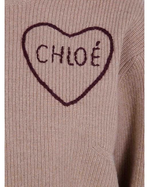 Chloé Brown Round Neck Sweater