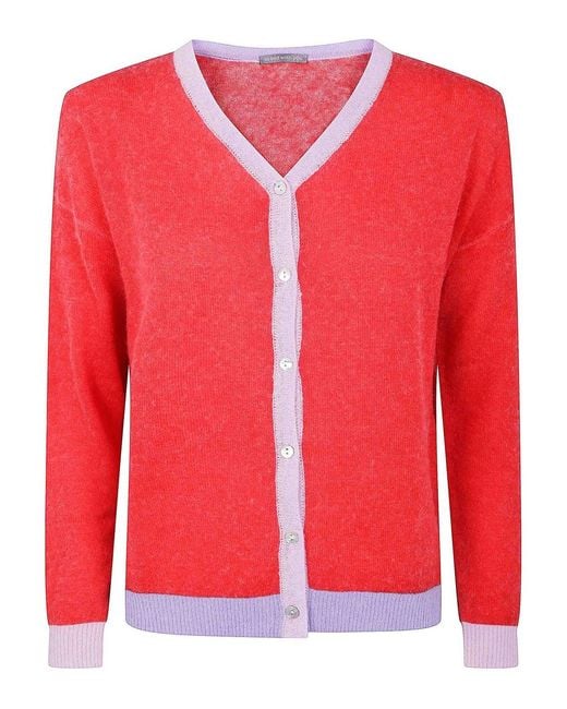 In bed with You Red Wide Sleeves V Neck Cardigan