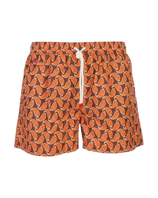 Kiton Orange Swimsuit for men