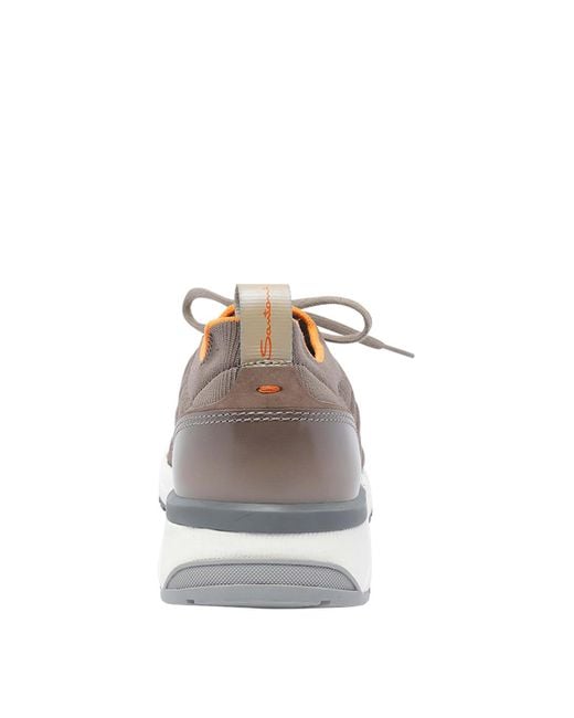 Santoni Brown Knitted Lace-Up Sneakers for men