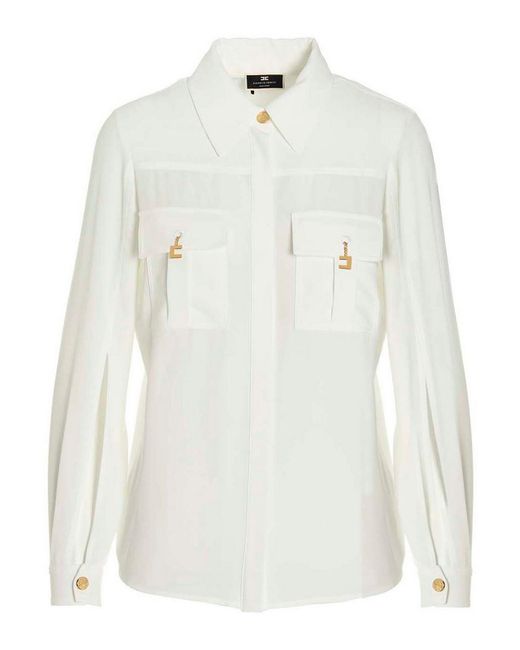 Elisabetta Franchi White Charms Detailed Shirt