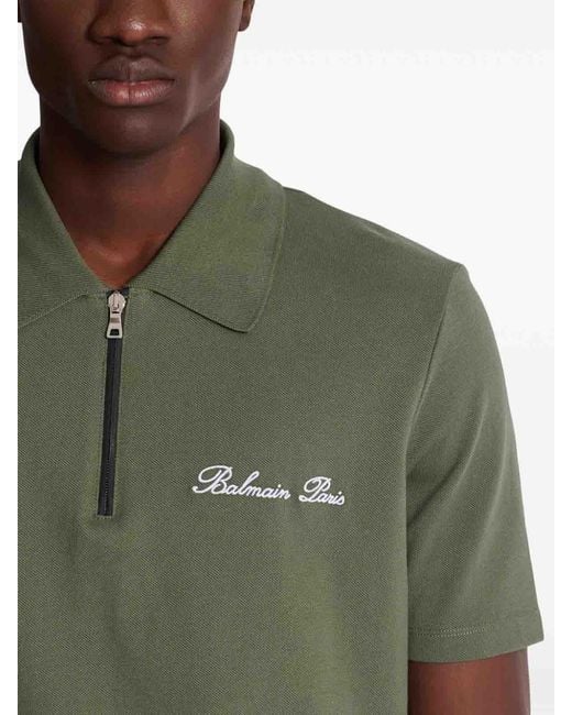 Balmain Green T-Shirt Logo for men