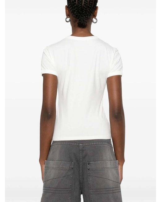 Acne White Logo Cotton T-Shirt