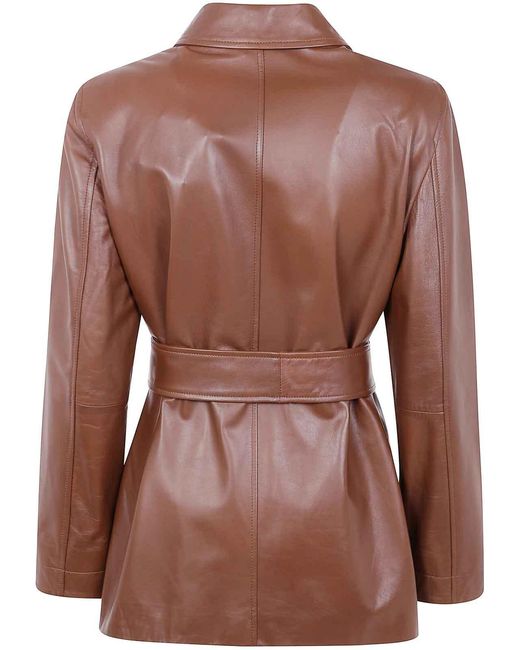 Max Mara Brown Leather 'Tolmin' Jacket