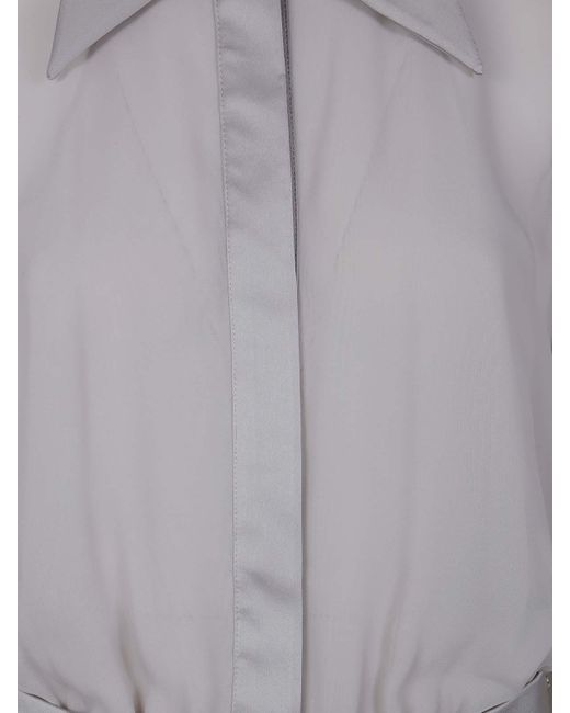 Emporio Armani Gray Bow Detail Maxi Dress