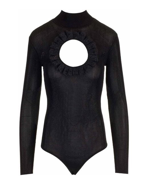 Self-Portrait Blue Knitted Bodysuit