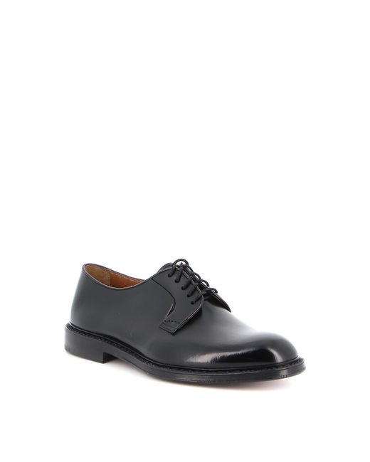Doucal's Black Horse Leather Shoes for men