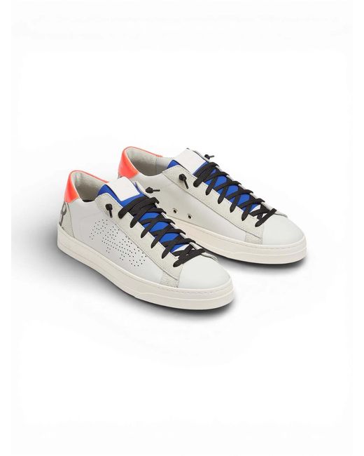 P448 White Sneakers Coral-Fluo for men