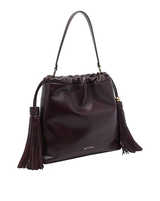 Etro Black Bordeaux Medium Kalispera Handbag