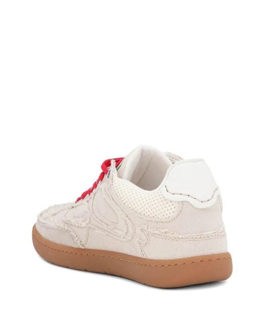 Ganni Pink Canvas Sneakers With Raw-Cut Edges