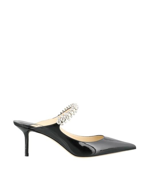 Jimmy Choo White Bing Patent Leather Slingbacks