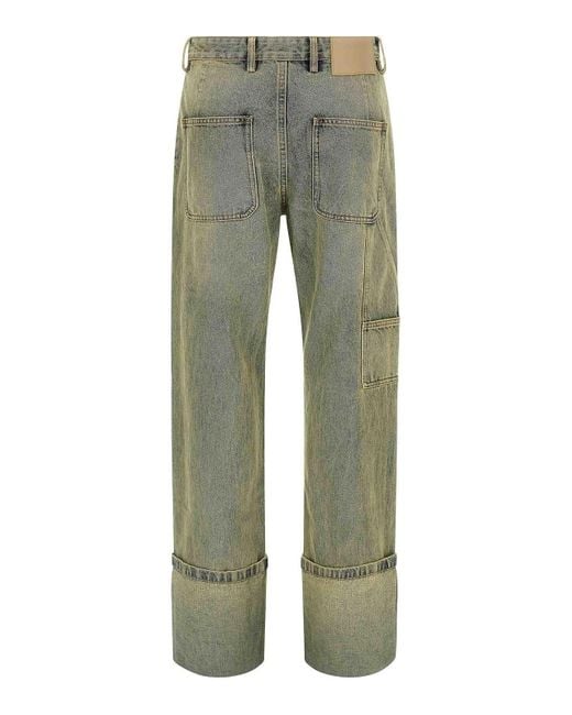 Entire studios Green Cuff Surface Wave Jeans