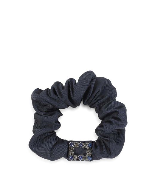 Roger Vivier Blue Tres Vivier Stone Scrunchie