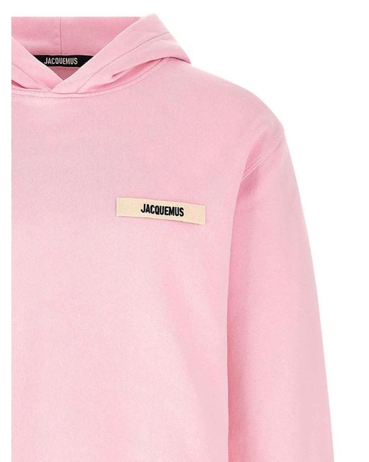 Jacquemus Pink Le Hoodie Gros-Grain Hoodie for men
