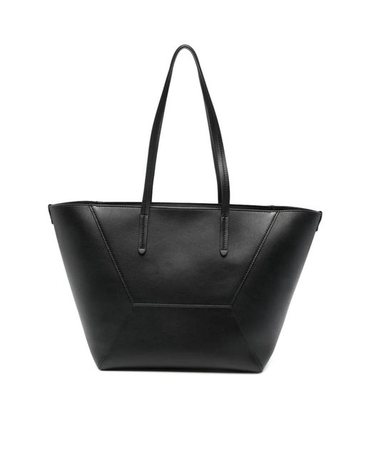 Brunello Cucinelli Black Leather Shopper Bag