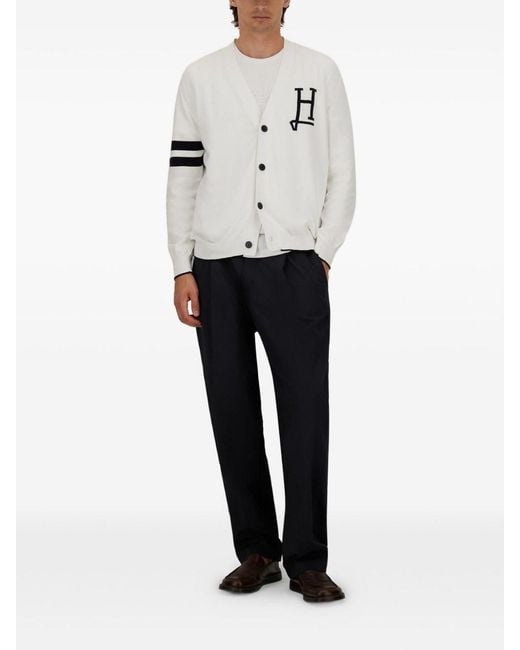 Herno White Logo Cardigan for men