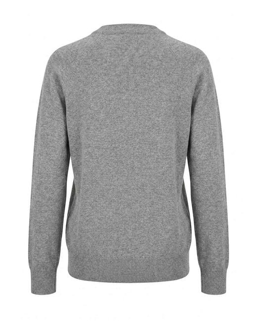 Peserico Gray Round Neck Sweater