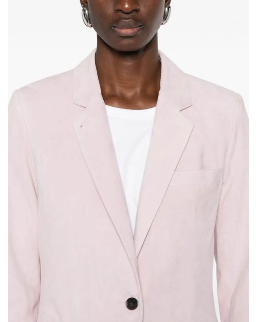 Desa Nineteenseventytwo Pink Leather Classic Blazer