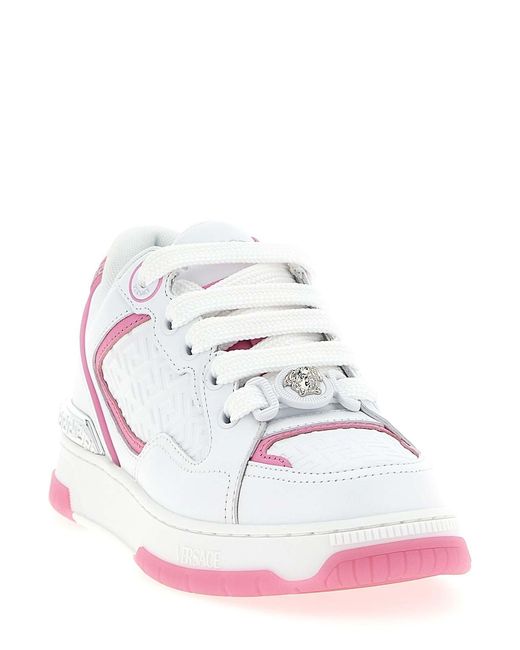 Versace White 'Biggie Basket' Sneakers