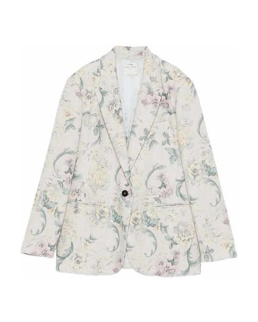 Forte_forte White Wisteria Flowers Jacket