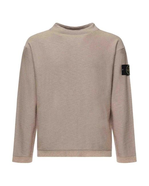 Stone Island Natural Cotton And Nylon Sweater for men