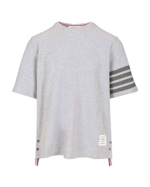 Thom Browne Gray Short-Sleeved Cotton T-Shirt for men