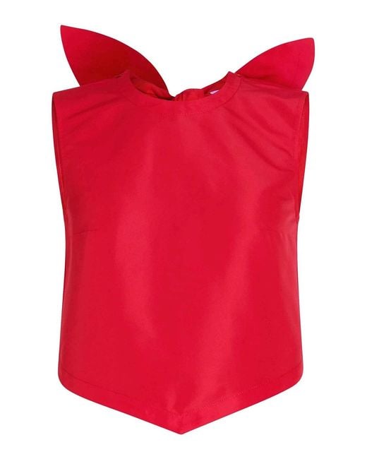 Patou Red Annoded Sleeveless Top