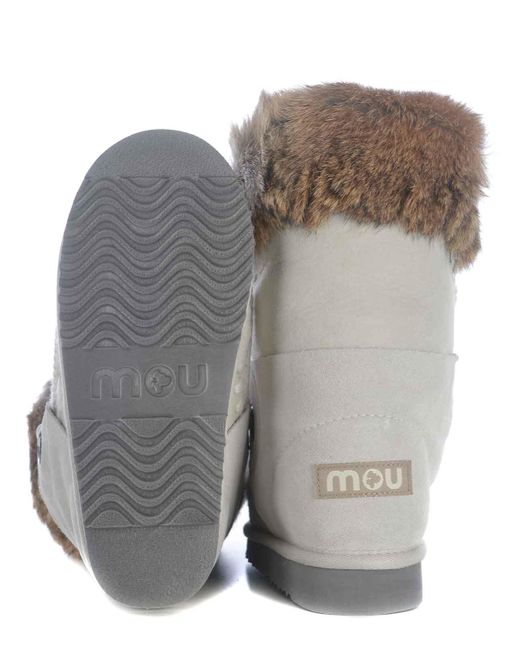 Mou Gray Boots Made In Suede