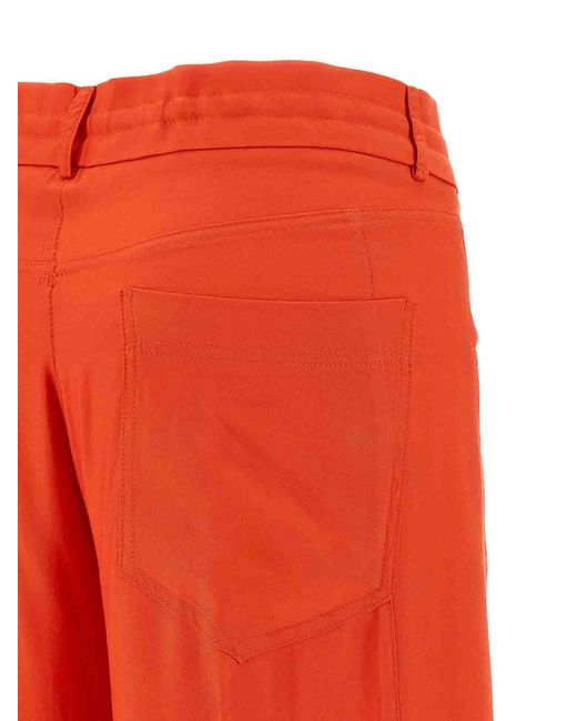 Nude Red Viscose Pants