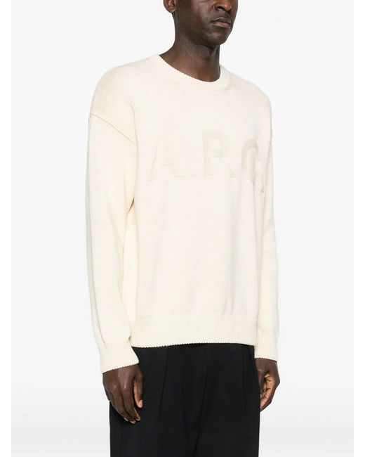 A.P.C. White Sweater for men