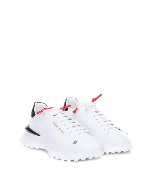 Giuliano Galiano White Sneakers With String Closure And Logo for men