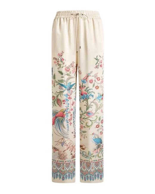 Etro Natural Wide-Leg Trousers
