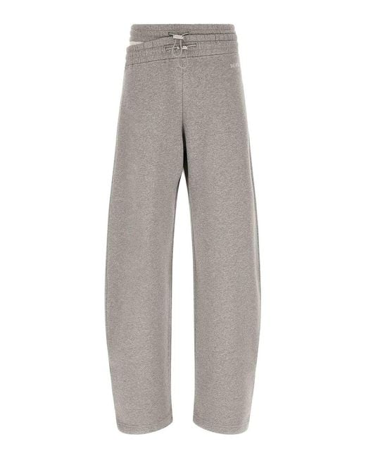 The Attico Gray Asymmetrical Double Waist Trousers