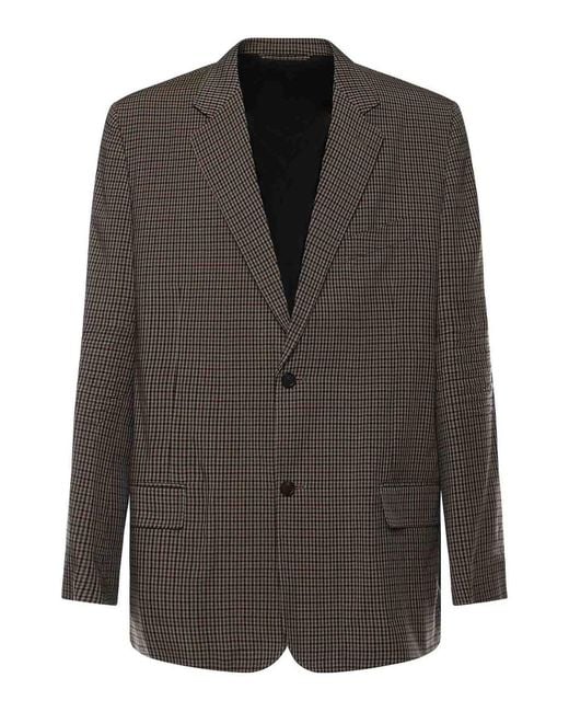 Balenciaga Black Sb Checked Lyocell Blazer for men
