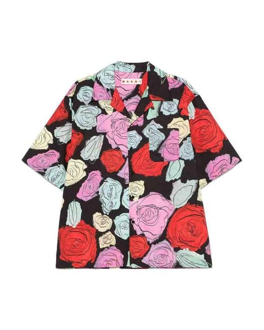 Marni Red Shirt Multicolore for men