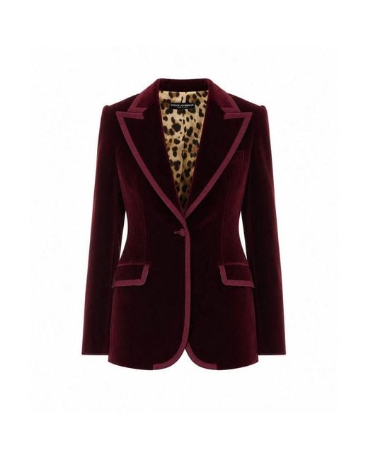 Dolce & Gabbana Purple Single Breasted Velvet Jacket