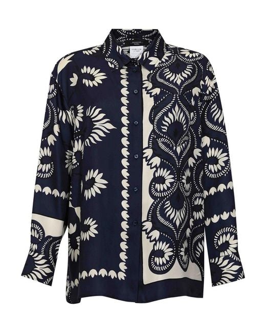 Weekend by Maxmara Blue Wkd Lastra Patchwork Shirt