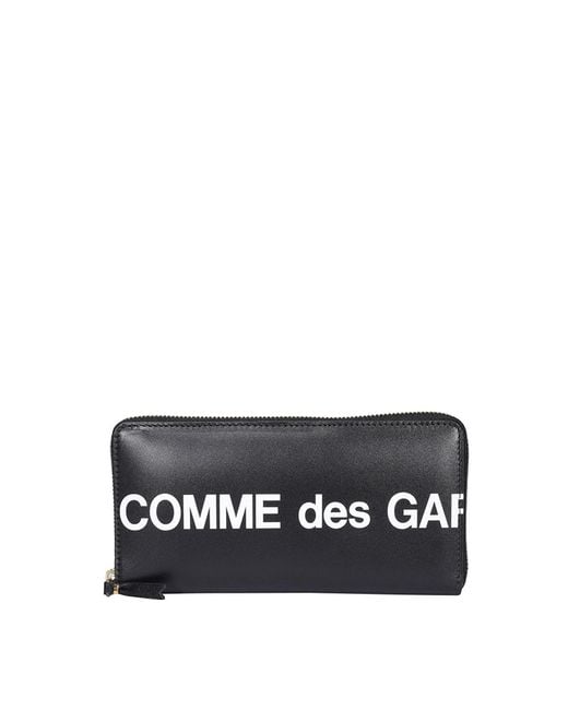 Comme des Garçons Black Zip Around Logo Wallet