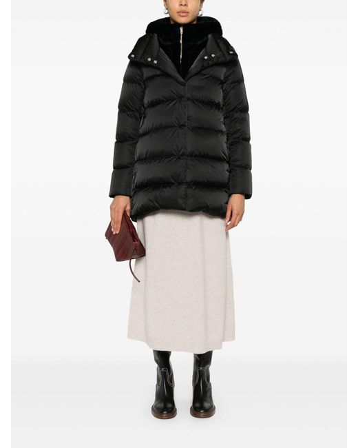 Herno Black Quilted Down Jacket With Hood