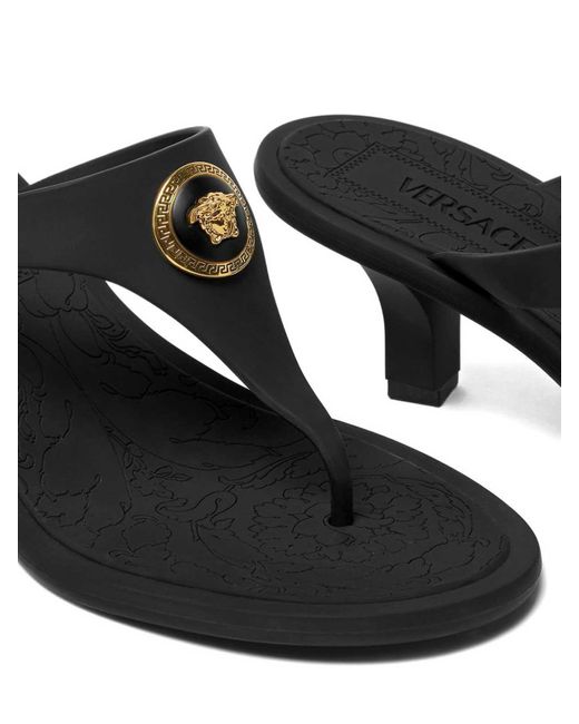 Versace Black Alia Thong Sandals